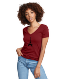 PARIZ Eiffel Tower Women's V-Neck