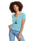 PARIZ Eiffel Tower Women's V-Neck