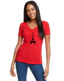 PARIZ Eiffel Tower Women's V-Neck