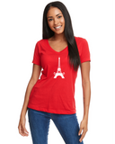 PARIZ Eiffel Tower Women's V-Neck