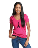 PARIZ Eiffel Tower Women's V-Neck