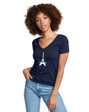 PARIZ Eiffel Tower Women's V-Neck